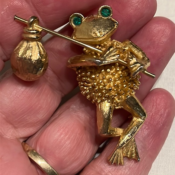 Vintage Brooch/Pendant most likely by Jeanne - Hobo Frog - Picture 2 of 8